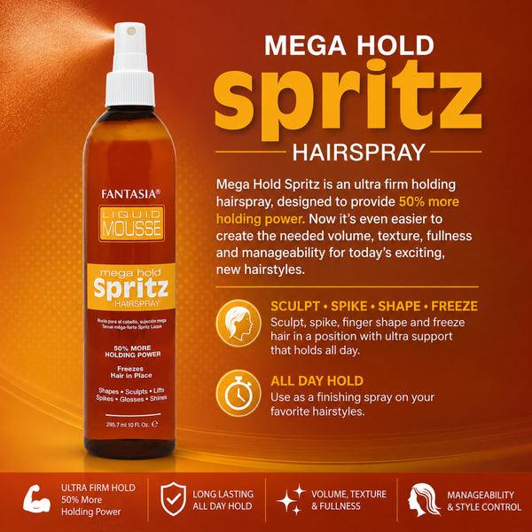 LIQUID MOUSSE ‣ Mega Hold Spritz Hair Spray (10 oz) New Size!